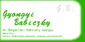 gyongyi babiczky business card